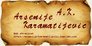 Arsenije Karamatijević vizit kartica